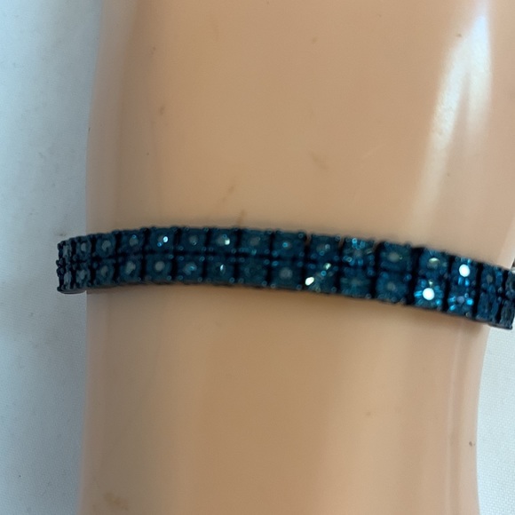 BLUE DIAMOND BRACELET, BOLO, (HPHT), SIZE 4-9.50” LONG - Picture 2 of 8